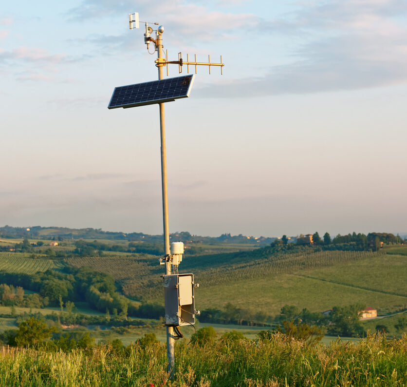 Weather station in the field, Tuscany